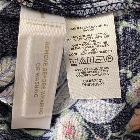 NEW LOFT Size S Blue Floral Asymmetrical Midi Skirt - Picture 6 of 6